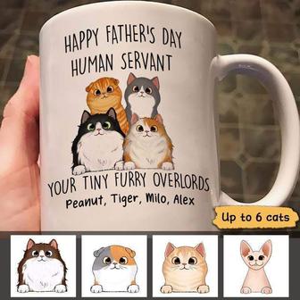 Happy Father’s Day Cat Human Servant Custom Mug - For Dad - Thegiftio UK