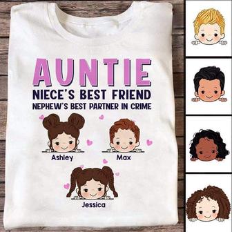 Aunt Best Friend And Partner In Crime Custom T-Shirt - Thegiftio UK