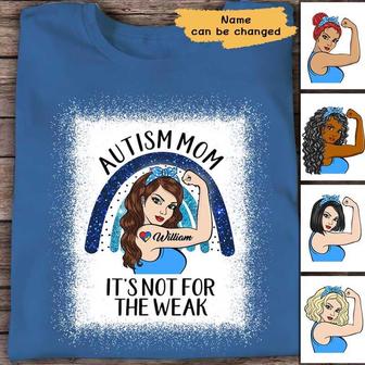 Autism Mom Strong Woman Rainbow Custom T-Shirt - For Mom - Thegiftio UK