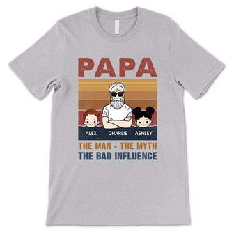 Bad Influence Papa Personalized T-Shirt - Gift for Dad - Thegiftio UK