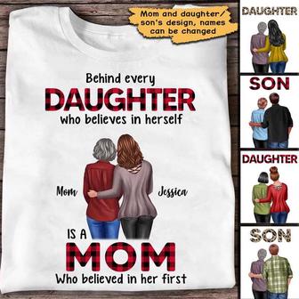 Behind Every Daughter Son Is A Mom Custom T-Shirt - Gift - Thegiftio UK