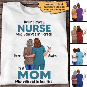 Behind Nurse Is Mom Personalized T-Shirt - Gift for Mom - Thegiftio UK