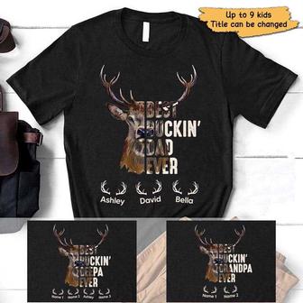 Best Buckin Dad Grandpa Deer Hunting Custom T-Shirt - Gift - Thegiftio UK