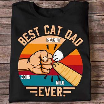 Best Cat Dad Ever New Retro Custom T-Shirt - Gift for Dad - Thegiftio UK