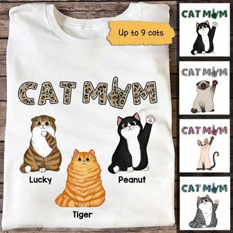 Cat Mom Rockin Fluffy Cats Custom T-Shirt - Cat Lovers Gift - Thegiftio UK
