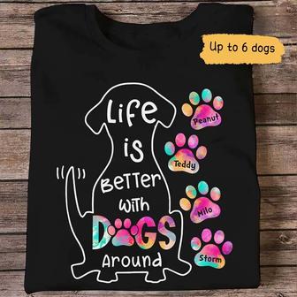 Colorful Pattern Best Dog Mom Ever Custom T-Shirt - Thegiftio UK