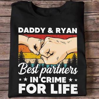 Daddy Grandpa And Kid Best Partners In Crime Custom T-Shirt - Thegiftio UK