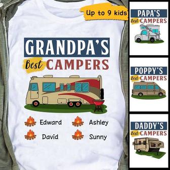 Daddy Grandpa's Best Campers Custom T-Shirt - Gift for Dad - Thegiftio UK