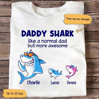 Daddy Grandpa Shark More Awesome Custom T-Shirt - For Dad - Thegiftio UK
