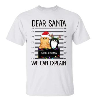 Dear Santa I Can Explain Fluffy Cat Custom T-Shirt - Gift - Thegiftio UK