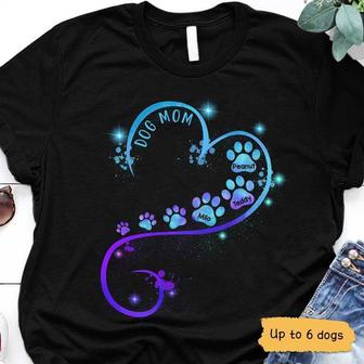 Dog Mom Heart Splash Personalized T-Shirt - Gift for Mom - Thegiftio UK