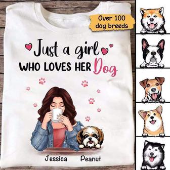 Dog Mom Loves Her Dog Custom T-Shirt - Gift for Dog Moms - Thegiftio UK