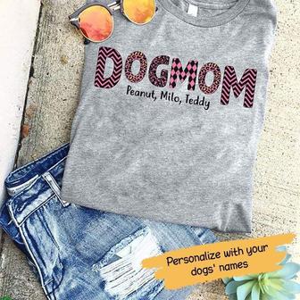 Dog Mom Slogan Pattern Custom T-Shirt - Gift for Dog Moms - Thegiftio UK