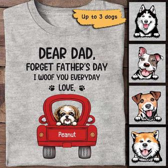 Dogs On Truck Forget Father's Day Custom T-Shirt - For Dad - Thegiftio UK