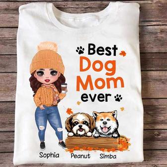 Fall Season Dog Mom Doll Girl Custom T-Shirt - Gift for Mom - Thegiftio UK
