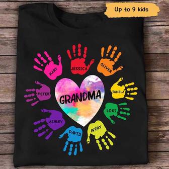 Grandma Colorful Heart Custom T-Shirt - Gift for Grandma - Thegiftio UK