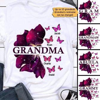 Grandma Flying Butterflies Custom T-Shirt - Gift for Grandma - Thegiftio UK