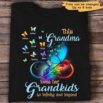 Grandma Loves Grandkids To Infinity Personalized Shirt - Thegiftio UK