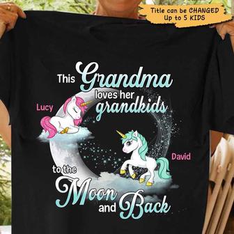 Grandma Loves Grandkids Unicorn Custom T-Shirt - Thegiftio UK