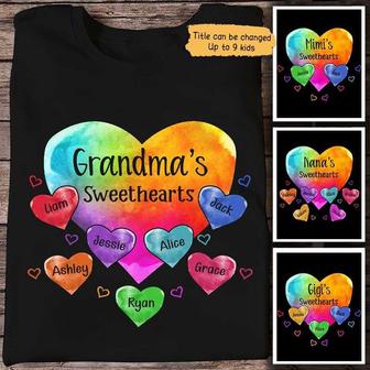 Grandma Sweethearts Pattern Custom T-Shirt - Thegiftio UK