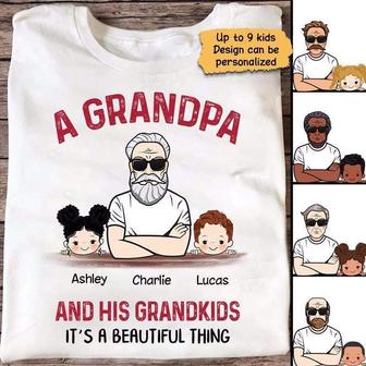 Grandpa And Grandkids Beautiful Thing Custom T-Shirt - Gift - Thegiftio UK