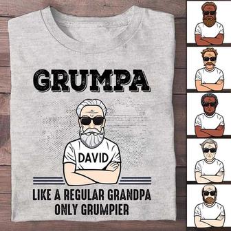 Grandpa Grumpa Old Man Custom T-Shirt - Gift for Grandpa - Thegiftio UK