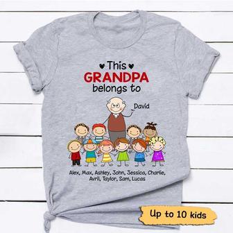 Grandpa Stick And Kids Custom T-Shirt - Gift for Grandpa - Thegiftio UK