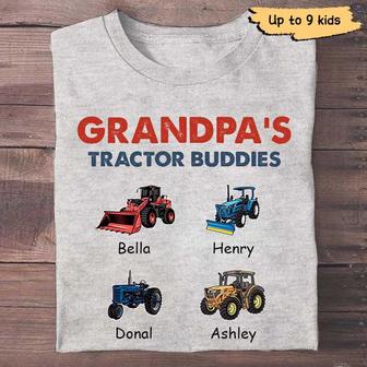 Grandpa Tractor Buddies Custom T-Shirt - Gift for Grandpa - Thegiftio UK