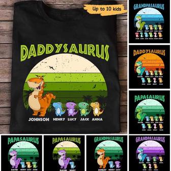 Grandpasaurus Daddysaurus Custom T-Shirt - Gift for Dad - Thegiftio UK