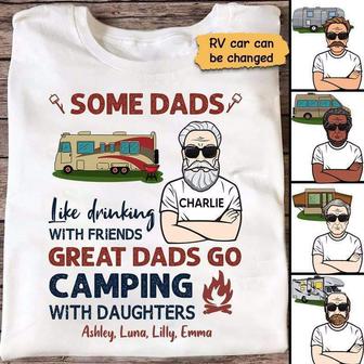 Great Dads Go Camping Old Man Custom T-Shirt - Gift for Dad - Thegiftio UK