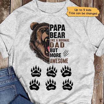 Half Daddy Papa Bear Face Custom T-Shirt - Gift for Dad - Thegiftio UK