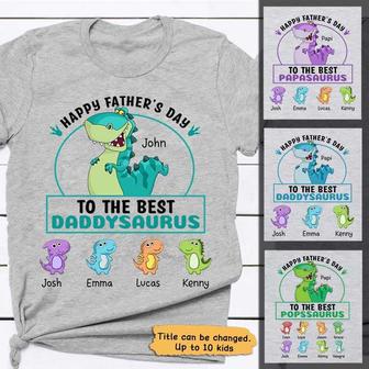 Happy Father’s Day Daddysaurus Custom T-Shirt - Gift for Dad - Thegiftio UK