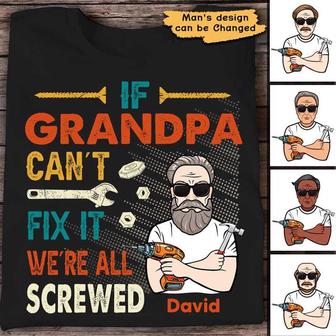 If Grandpa Can Fix It Old Man Custom T-Shirt - Gift for Dad - Thegiftio UK