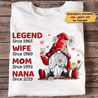 Legend Wife Mom Grandma Gnome Custom T-Shirt - Gift for Mom - Thegiftio UK