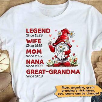 Legend Wife Mom Great Grandma Gnome Custom T-Shirt - Gift - Thegiftio UK