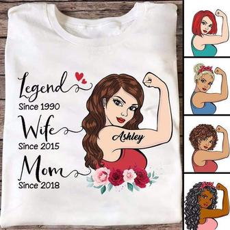 Legend Wife Mom Strong Woman Custom T-Shirt - Gift for Mom - Thegiftio UK