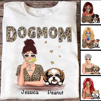 Leopard Shirt Dog Mom Custom T-Shirt - Gift for Dog Moms - Thegiftio UK