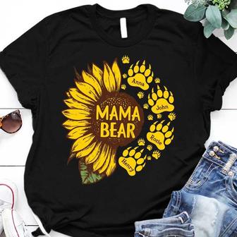 Mama Bear Paws Sunflower Custom T-Shirt - Gift for Mom - Thegiftio UK