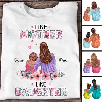 Mom And Little Daughter Floral Custom Shirt - Gift for Mom - Thegiftio UK