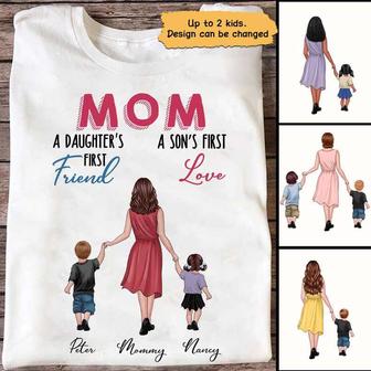 Mom Daughter 1st Friend Son First Love Custom T-Shirt - Gift - Thegiftio UK