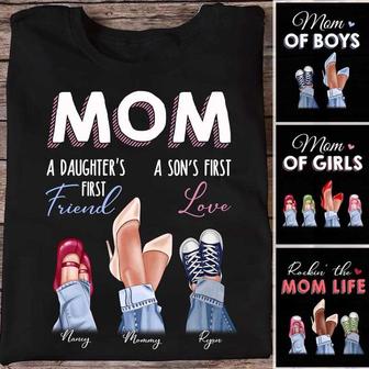 Mom Daughter First Friend Son First Love Custom T-Shirt - Thegiftio UK