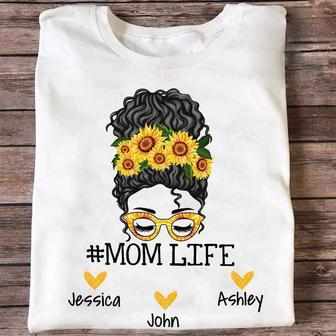 Personalized Mom Life Messy Bun Shirt for Moms - Thegiftio UK