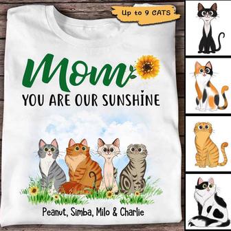 Mom You Are The Sunshine Sitting Cat Custom T-Shirt - Thegiftio UK
