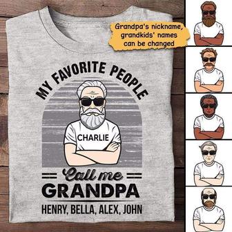 My Favorite People Calls Me Grandpa Old Man Custom T-Shirt - Thegiftio UK