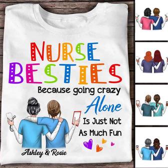 Nurse Besties Colorful Custom T-Shirt - Gift for Nurses - Thegiftio UK