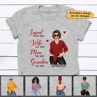 Posing Grandma The Legend Custom T-Shirt - Gift for Grandma - Thegiftio UK