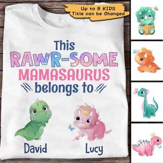 Rawrsome Mom Belongs To Cute Dinosaur Custom T-Shirt - Gift - Thegiftio UK