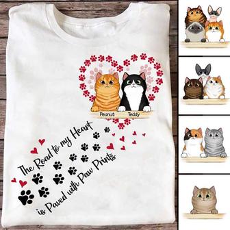 Road To My Heart Fluffy Cats Custom T-Shirt - Gift for Cats - Thegiftio UK