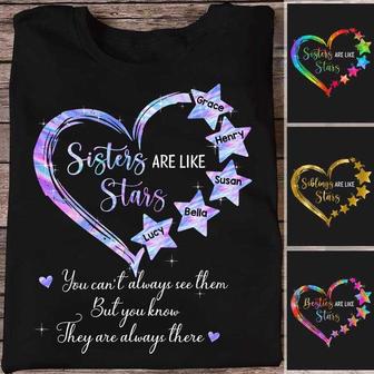 Sisters Besties Like Stars Custom T-Shirt - Gift for Sisters - Thegiftio UK