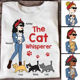 The Cat Whisperer Stick Lady Custom T-Shirt - Gift for Cats - Thegiftio UK